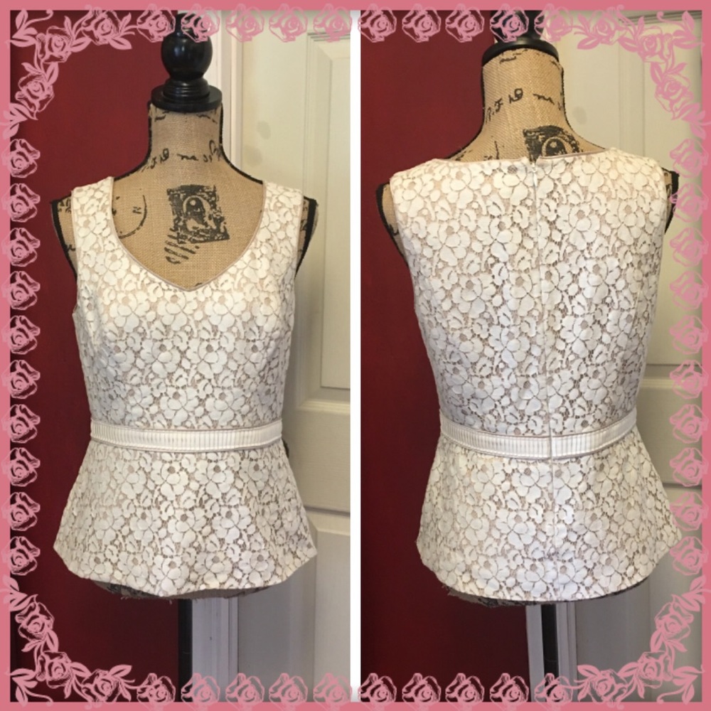 WHBM ivory lace blouse